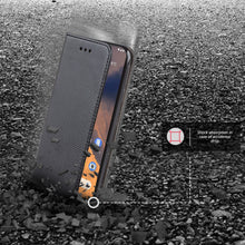 Cargar imagen en el visor de la galería, Moozy Case Flip Cover for Nokia 2.3, Black - Smart Magnetic Flip Case with Card Holder and Stand
