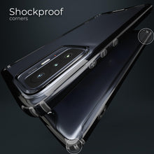 Charger l&#39;image dans la galerie, Moozy Xframe Shockproof Case for Xiaomi 11T and Xiaomi 11T Pro - Black Rim Transparent Case, Double Colour Clear Hybrid Cover with Shock Absorbing TPU Rim
