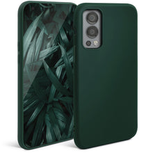 Cargar imagen en el visor de la galería, Moozy Minimalist Series Silicone Case for OnePlus Nord 2, Midnight Green - Matte Finish Lightweight Mobile Phone Case Slim Soft Protective TPU Cover with Matte Surface
