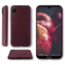 Carica l&#39;immagine nel visualizzatore di Gallery, Moozy Minimalist Series Silicone Case for Huawei Y6 2019, Wine Red - Matte Finish Slim Soft TPU Cover
