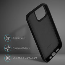 Charger l&#39;image dans la galerie, Moozy Lifestyle. Silicone Case for iPhone 14 Pro, Black - Liquid Silicone Lightweight Cover with Matte Finish and Soft Microfiber Lining, Premium Silicone Case
