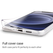 Carica l&#39;immagine nel visualizzatore di Gallery, Moozy 360 Degree Case for iPhone 12 mini - Transparent Full body Slim Cover - Hard PC Back and Soft TPU Silicone Front
