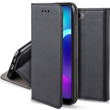 Lade das Bild in den Galerie-Viewer, Moozy Case Flip Cover for Huawei Honor 10, Black - Smart Magnetic Flip Case with Card Holder and Stand
