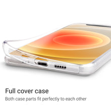 Load image into Gallery viewer, Moozy 360 Degree Case for iPhone 12 Pro Max - Transparent Full body Slim Cover - Hard PC Back and Soft TPU Silicone Front
