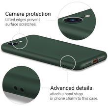 Lade das Bild in den Galerie-Viewer, Moozy Lifestyle. Case for iPhone SE 2020, iPhone 8 and iPhone 7, Dark Green - Liquid Silicone Cover with Matte Finish and Soft Microfiber Lining
