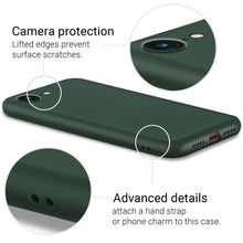 Cargar imagen en el visor de la galería, Moozy Lifestyle. Case for iPhone SE 2020, iPhone 8 and iPhone 7, Dark Green - Liquid Silicone Cover with Matte Finish and Soft Microfiber Lining
