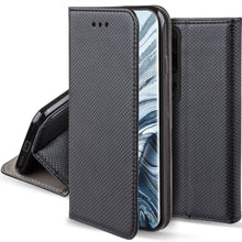 Charger l&#39;image dans la galerie, Moozy Case Flip Cover for Xiaomi Mi 10 and Xiaomi Mi 10 Pro, Black - Smart Magnetic Flip Case with Card Holder and Stand
