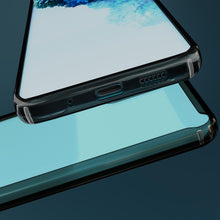Cargar imagen en el visor de la galería, Moozy Xframe Shockproof Case for Samsung S20 - Black Rim Transparent Case, Double Colour Clear Hybrid Cover with Shock Absorbing TPU Rim
