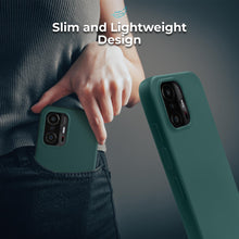 Carica l&#39;immagine nel visualizzatore di Gallery, Moozy Lifestyle. Silicone Case for Xiaomi 11T and 11T Pro, Dark Green - Liquid Silicone Lightweight Cover with Matte Finish and Soft Microfiber Lining, Premium Silicone Case
