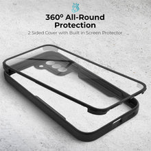 Cargar imagen en el visor de la galería, Moozy 360 Case for Samsung S22 - Black Rim Transparent Case, Full Body Double-sided Protection, Cover with Built-in Screen Protector
