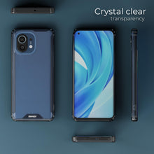 Cargar imagen en el visor de la galería, Moozy Xframe Shockproof Case for Xiaomi Mi 11 Lite 5G and 4G - Black Rim Transparent Case, Double Colour Clear Hybrid Cover with Shock Absorbing TPU Rim
