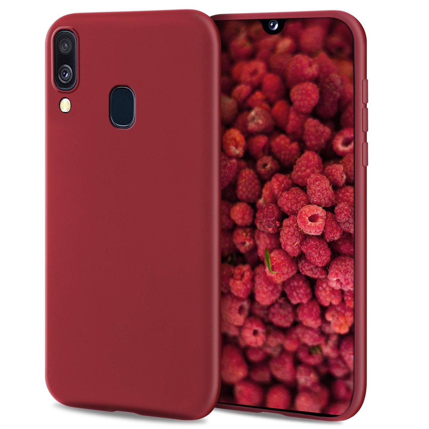Moozy Lifestyle. Designed for Samsung A40 Case, Vintage Pink - Liquid Silicone Cover with Matte Finish and Soft Microfiber Lining