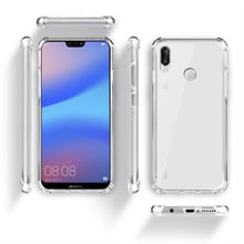 Afbeelding in Gallery-weergave laden, Moozy Shock Proof Silicone Case for Huawei P20 Lite - Transparent Crystal Clear Phone Case Soft TPU Cover
