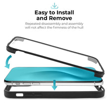 Załaduj obraz do przeglądarki galerii, Moozy 360 Case for iPhone 11 - Black Rim Transparent Case, Full Body Double-sided Protection, Cover with Built-in Screen Protector
