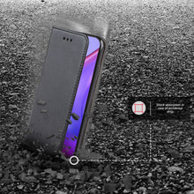 Cargar imagen en el visor de la galería, Moozy Case Flip Cover for Xiaomi Mi 10T 5G and Mi 10T Pro 5G, Black - Smart Magnetic Flip Case with Card Holder and Stand
