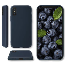 Lade das Bild in den Galerie-Viewer, Moozy Lifestyle. Designed for iPhone X and iPhone XS Case, Midnight Blue - Liquid Silicone Cover with Matte Finish and Soft Microfiber Lining
