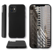 Załaduj obraz do przeglądarki galerii, Moozy Lifestyle. Designed for iPhone 12 mini Case, Black - Liquid Silicone Cover with Matte Finish and Soft Microfiber Lining
