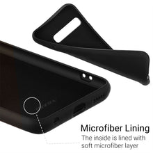 Cargar imagen en el visor de la galería, Moozy Lifestyle. Designed for Samsung S10 Case, Black - Liquid Silicone Cover with Matte Finish and Soft Microfiber Lining
