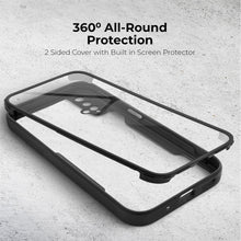 Cargar imagen en el visor de la galería, Moozy 360 Case for Huawei Nova 5T and Honor 20 - Black Rim Transparent Case, Full Body Double-sided Protection, Cover with Built-in Screen Protector
