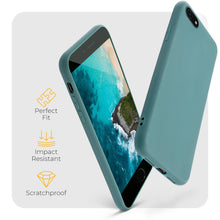 Cargar imagen en el visor de la galería, Moozy Minimalist Series Silicone Case for iPhone SE 2020, iPhone 8 and iPhone 7, Blue Grey - Matte Finish Slim Soft TPU Cover
