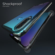 Charger l&#39;image dans la galerie, Moozy Xframe Shockproof Case for Huawei P30 Lite - Black Rim Transparent Case, Double Colour Clear Hybrid Cover with Shock Absorbing TPU Rim
