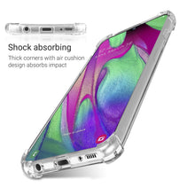 Cargar imagen en el visor de la galería, Moozy Shock Proof Silicone Case for Samsung A40 - Transparent Crystal Clear Phone Case Soft TPU Cover

