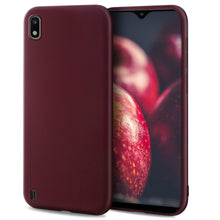 Carica l&#39;immagine nel visualizzatore di Gallery, Moozy Minimalist Series Silicone Case for Samsung A10, Wine Red - Matte Finish Slim Soft TPU Cover
