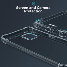 Załaduj obraz do przeglądarki galerii, Moozy Shock Proof Silicone Case for iPhone 12 mini - Transparent Crystal Clear Phone Case Soft TPU Cover
