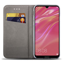 Załaduj obraz do przeglądarki galerii, Moozy Case Flip Cover for Huawei Y7 2019, Huawei Y7 Prime 2019, Dark Blue - Smart Magnetic Flip Case with Card Holder and Stand
