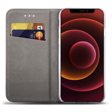 Załaduj obraz do przeglądarki galerii, Moozy Case Flip Cover for iPhone 12, iPhone 12 Pro, Red - Smart Magnetic Flip Case with Card Holder and Stand
