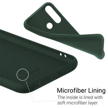Załaduj obraz do przeglądarki galerii, Moozy Lifestyle. Designed for Huawei P30 Lite Case, Dark Green - Liquid Silicone Cover with Matte Finish and Soft Microfiber Lining
