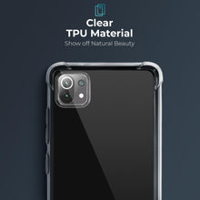 Cargar imagen en el visor de la galería, Moozy Shockproof Silicone Case for Xiaomi Mi 11 Lite 5G and 4G - Transparent Case with Shock Absorbing 3D Corners Crystal Clear Protective Case
