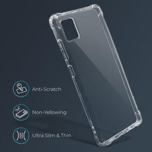 Load image into Gallery viewer, Moozy Shock Proof Silicone Case for Samsung A31 - Transparent Crystal Clear Phone Case Soft TPU Cover
