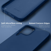 Load image into Gallery viewer, Moozy Lifestyle. Silicone Case for Samsung A22 4G, Midnight Blue - Liquid Silicone Lightweight Cover with Matte Finish and Soft Microfiber Lining, Premium Silicone Case
