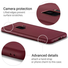 Charger l&#39;image dans la galerie, Moozy Minimalist Series Silicone Case for Samsung S9, Wine Red - Matte Finish Slim Soft TPU Cover
