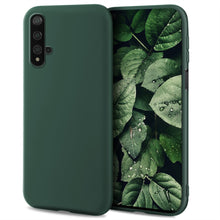 Afbeelding in Gallery-weergave laden, Moozy Minimalist Series Silicone Case for Huawei Nova 5T and Honor 20, Midnight Green - Matte Finish Slim Soft TPU Cover
