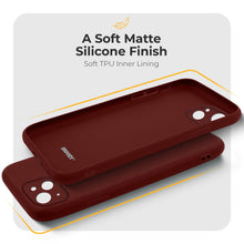 Cargar imagen en el visor de la galería, Moozy Minimalist Series Silicone Case for iPhone 13, Wine Red - Matte Finish Lightweight Mobile Phone Case Slim Soft Protective
