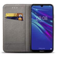 Załaduj obraz do przeglądarki galerii, Moozy Case Flip Cover for Huawei Y6 2019, Black - Smart Magnetic Flip Case with Card Holder and Stand
