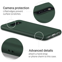 Carica l&#39;immagine nel visualizzatore di Gallery, Moozy Minimalist Series Silicone Case for Samsung S10e, Midnight Green - Matte Finish Slim Soft TPU Cover
