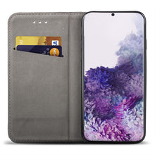 Carica l&#39;immagine nel visualizzatore di Gallery, Moozy Case Flip Cover for Samsung S20 Plus, Black - Smart Magnetic Flip Case with Card Holder and Stand
