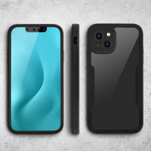 Załaduj obraz do przeglądarki galerii, Moozy 360 Case for iPhone 14 - Black Rim Transparent Case, Full Body Double-sided Protection, Cover with Built-in Screen Protector
