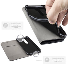 Załaduj obraz do przeglądarki galerii, Moozy Case Flip Cover for Oppo Reno 2, Black - Smart Magnetic Flip Case with Card Holder and Stand
