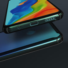 Załaduj obraz do przeglądarki galerii, Moozy Xframe Shockproof Case for Huawei P30 Lite - Black Rim Transparent Case, Double Colour Clear Hybrid Cover with Shock Absorbing TPU Rim
