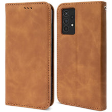 Carica l&#39;immagine nel visualizzatore di Gallery, Moozy Marble Brown Flip Case for Samsung A52s 5G and Samsung A52 - Flip Cover Magnetic Flip Folio Retro Wallet Case with Card Holder and Stand, Credit Card Slots, Kickstand Function
