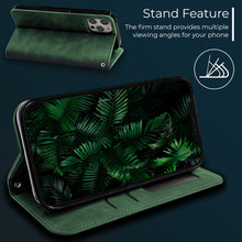 Afbeelding in Gallery-weergave laden, Moozy Marble Green Flip Case for iPhone 12, iPhone 12 Pro - Flip Cover Magnetic Flip Folio Retro Wallet Case

