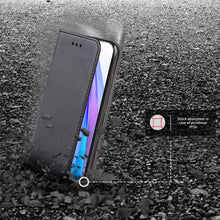 Carica l&#39;immagine nel visualizzatore di Gallery, Moozy Case Flip Cover for Xiaomi Redmi Note 8T, Black - Smart Magnetic Flip Case with Card Holder and Stand

