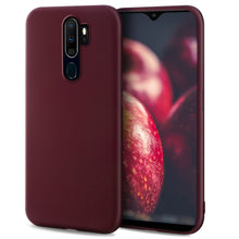 Charger l&#39;image dans la galerie, Moozy Minimalist Series Silicone Case for Oppo A9 2020, Wine Red - Matte Finish Slim Soft TPU Cover
