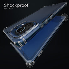 Carica l&#39;immagine nel visualizzatore di Gallery, Moozy Xframe Shockproof Case for Xiaomi Mi 11 - Transparent Rim Case, Double Colour Clear Hybrid Cover with Shock Absorbing TPU Rim
