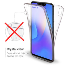 Carica l&#39;immagine nel visualizzatore di Gallery, Moozy 360 Degree Case for Huawei P Smart Plus 2018 - Full body Front and Back Slim Clear Transparent TPU Silicone Gel Cover
