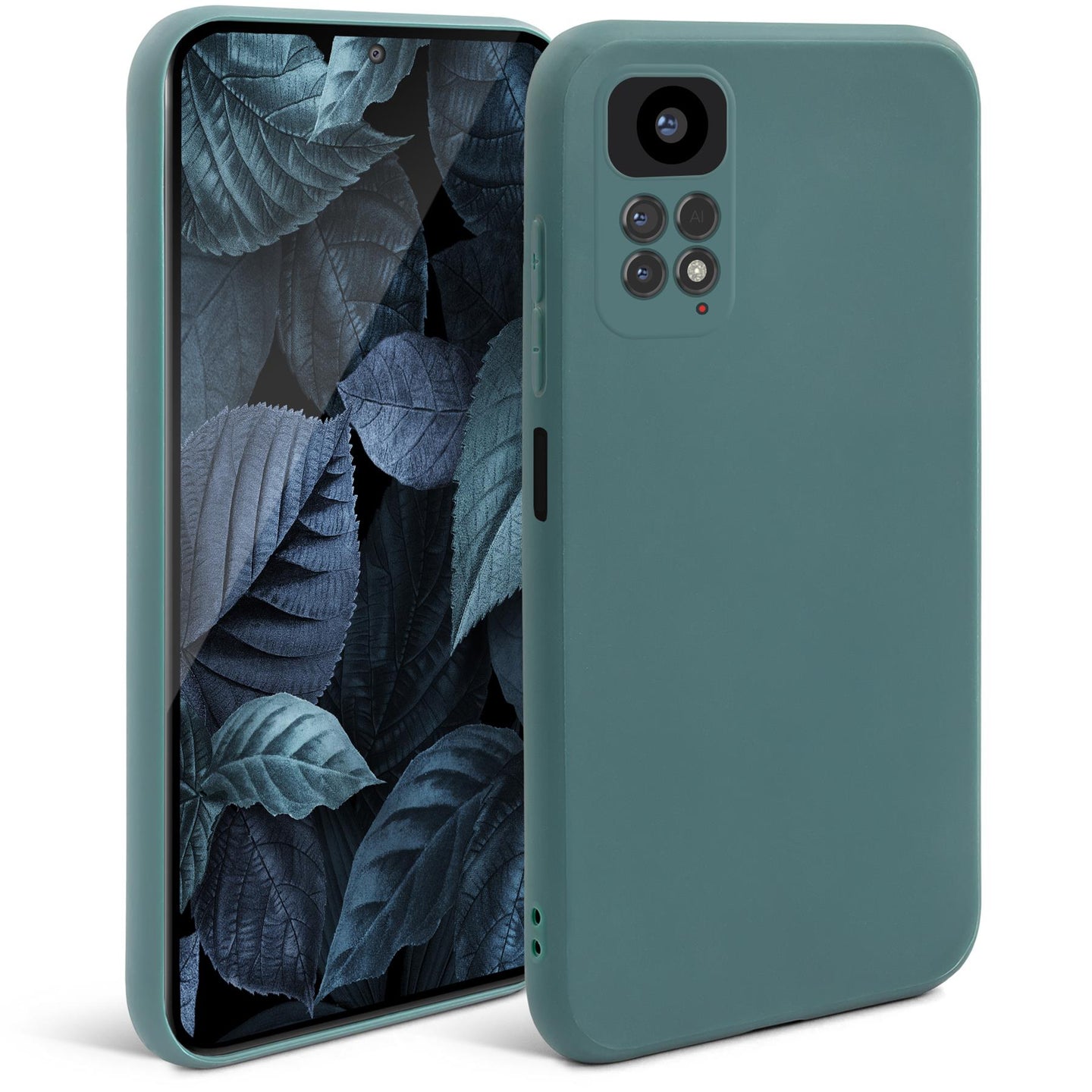 Moozy Minimalist Series Silicone Case for Xiaomi Redmi Note 11 Pro 5G and 4G, Blue Grey - Matte Finish Lightweight Mobile Phone Case Slim Soft Protective TPU Cover with Matte Surface